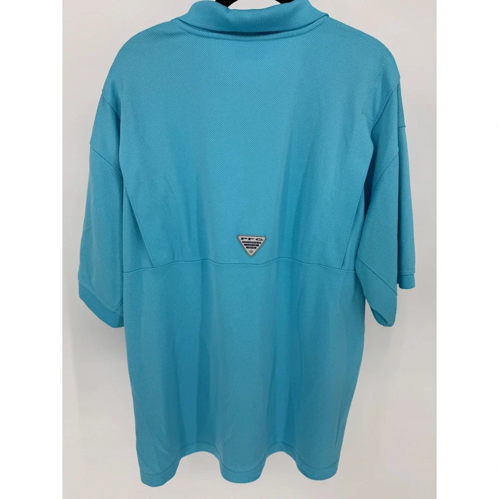 Columbia Mens XL/TG Blue PFG Omni Shade Golf‎ Polo Shirt Short Sleeve